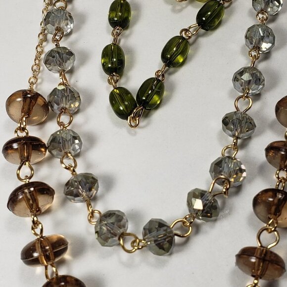 Gold tone Stylish Layered Colorful Beaded Necklace - Women's Fashion Jewelry - Picture 8 of 11